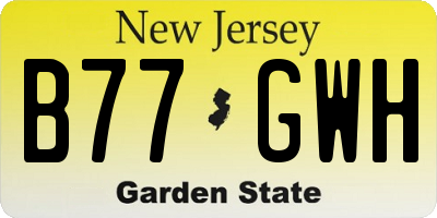 NJ license plate B77GWH