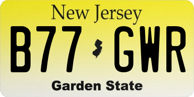 NJ license plate B77GWR