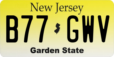 NJ license plate B77GWV