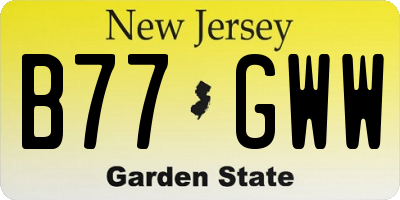 NJ license plate B77GWW
