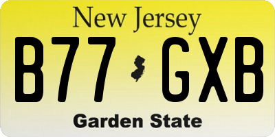NJ license plate B77GXB