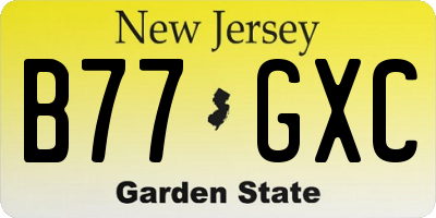 NJ license plate B77GXC
