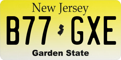 NJ license plate B77GXE