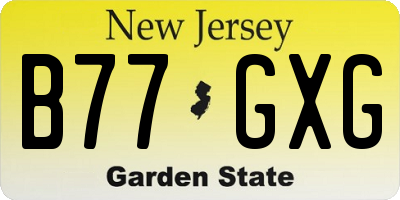NJ license plate B77GXG