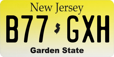 NJ license plate B77GXH