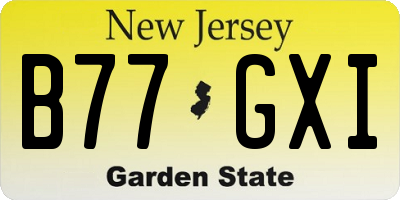 NJ license plate B77GXI