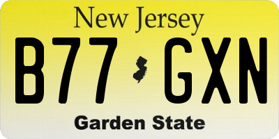 NJ license plate B77GXN