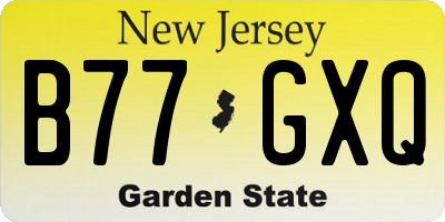 NJ license plate B77GXQ