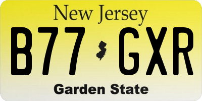 NJ license plate B77GXR
