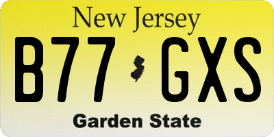 NJ license plate B77GXS
