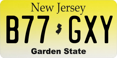 NJ license plate B77GXY