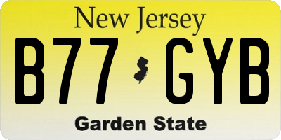 NJ license plate B77GYB