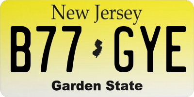 NJ license plate B77GYE