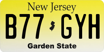 NJ license plate B77GYH