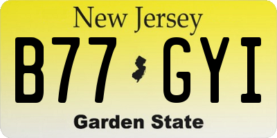 NJ license plate B77GYI