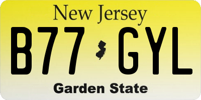 NJ license plate B77GYL