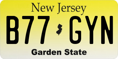 NJ license plate B77GYN