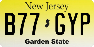 NJ license plate B77GYP