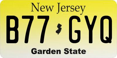 NJ license plate B77GYQ