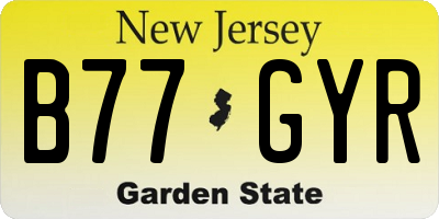 NJ license plate B77GYR