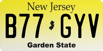 NJ license plate B77GYV