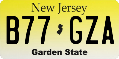 NJ license plate B77GZA