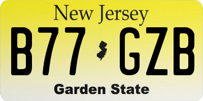 NJ license plate B77GZB