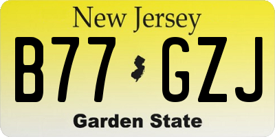 NJ license plate B77GZJ