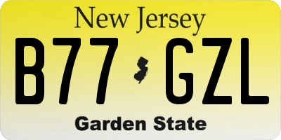 NJ license plate B77GZL