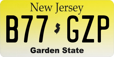 NJ license plate B77GZP