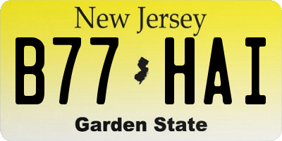 NJ license plate B77HAI