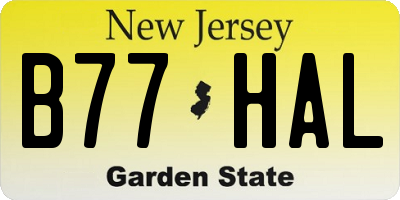 NJ license plate B77HAL