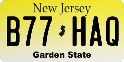 NJ license plate B77HAQ