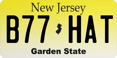 NJ license plate B77HAT