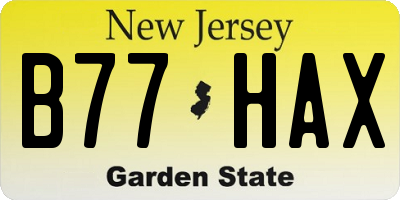 NJ license plate B77HAX