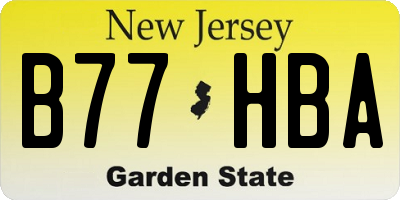 NJ license plate B77HBA