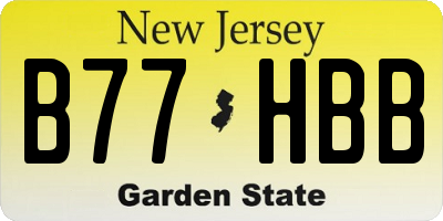 NJ license plate B77HBB