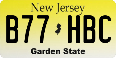 NJ license plate B77HBC