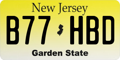 NJ license plate B77HBD
