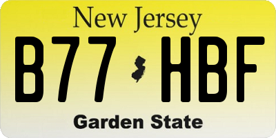 NJ license plate B77HBF