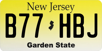 NJ license plate B77HBJ