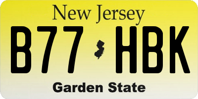 NJ license plate B77HBK