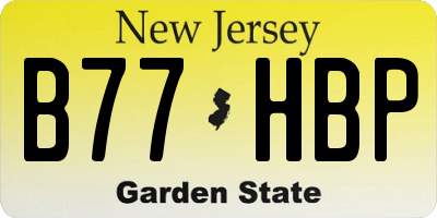 NJ license plate B77HBP