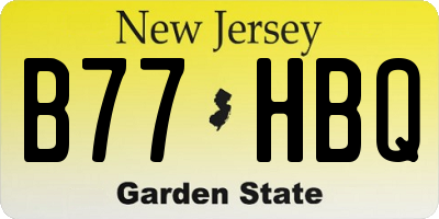 NJ license plate B77HBQ