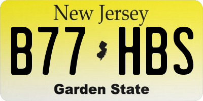 NJ license plate B77HBS