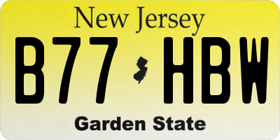 NJ license plate B77HBW