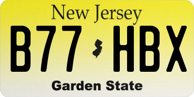NJ license plate B77HBX