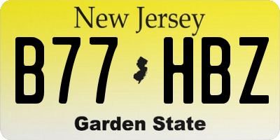 NJ license plate B77HBZ