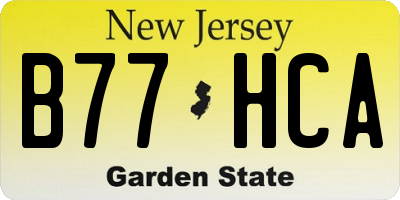 NJ license plate B77HCA