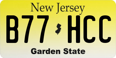 NJ license plate B77HCC